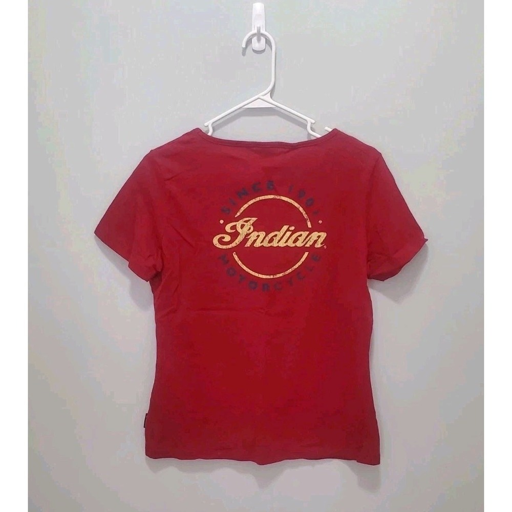 INDIAN MOTORCYCLES Red Graphic T-Shirt Women's Size Medium